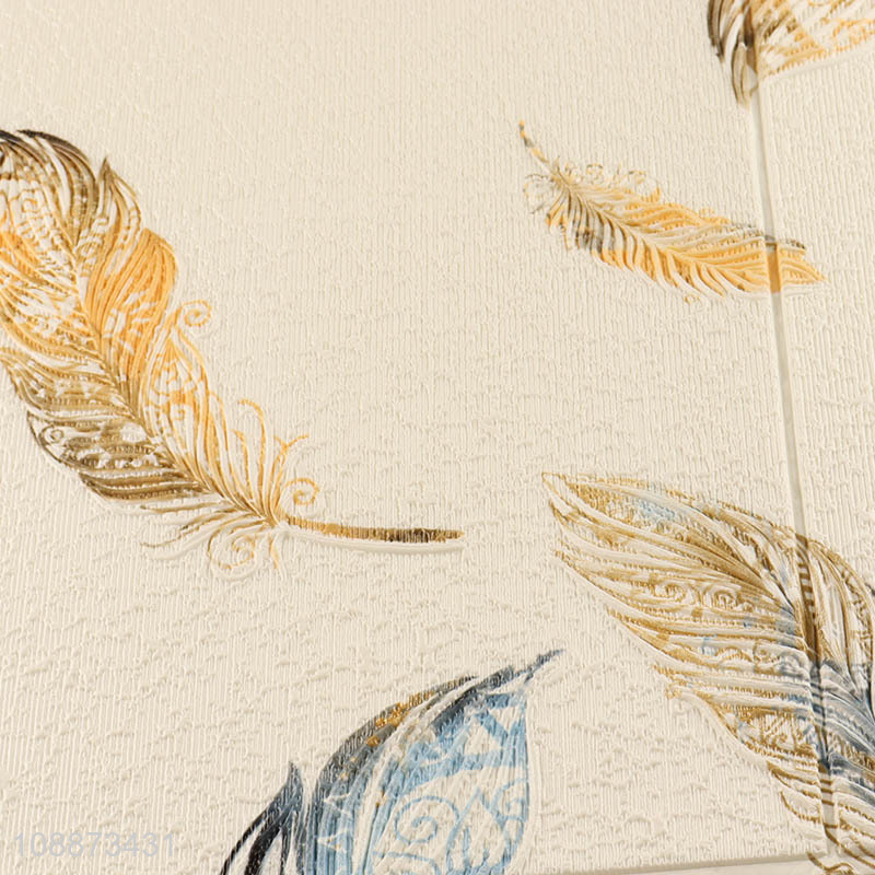 Good quality feather pattern waterproof wall sticker wallpaper