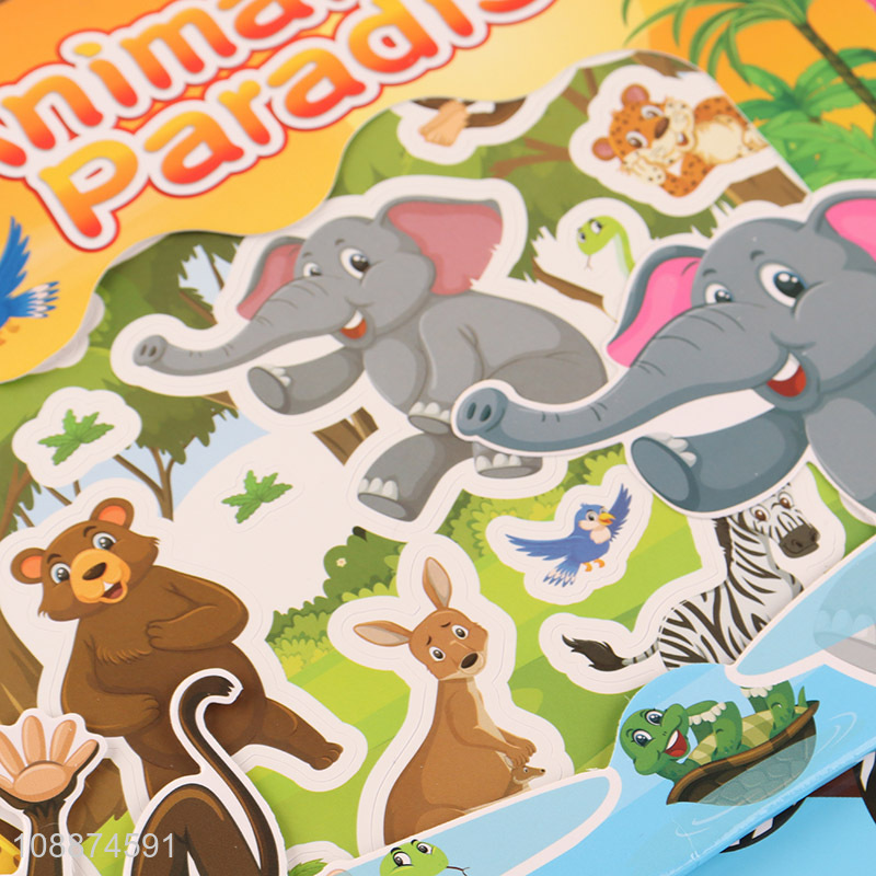 Good sale animal paradise activity reusable sticker book for kids