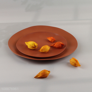 New product durable irregular wheat straw plastic <em>plate</em> for home restaurant