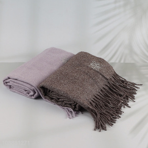 High quality solid color maillard <em>scarf</em> winter cashmere feel <em>scarf</em>