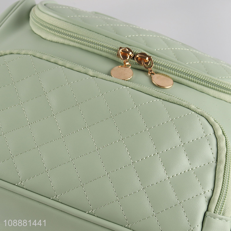 Top selling large capacity green women makeup bag cosmetic bag