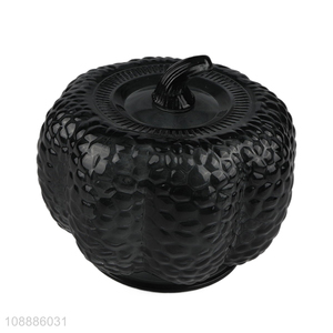 Most popular black glass pumpkin shaped storage jar for home kitchen