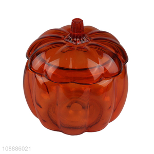 New arrival home kitchen pumpkin shaped glass storage jar with lid