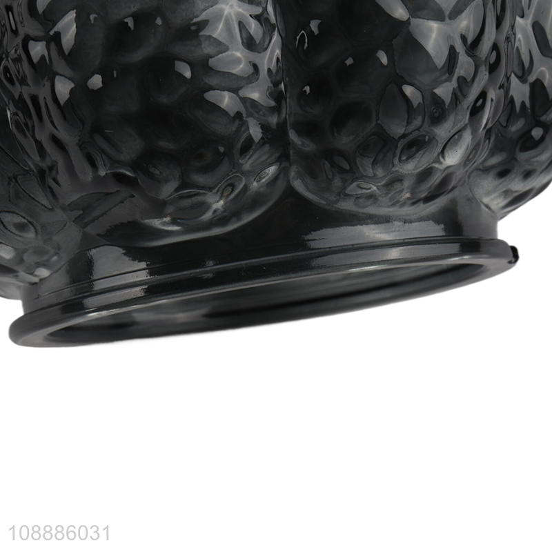 Most popular black glass pumpkin shaped storage jar for home kitchen