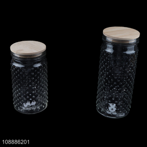 Hot items glass home kitchen candy cookies storage jar with lid