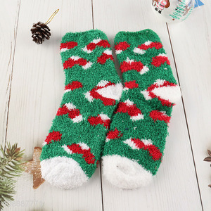 High quality winter slipper socks Christmas fuzzy socks for women