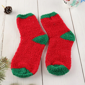 Factory price winter fuzzy slipper socks holiday Christmas socks