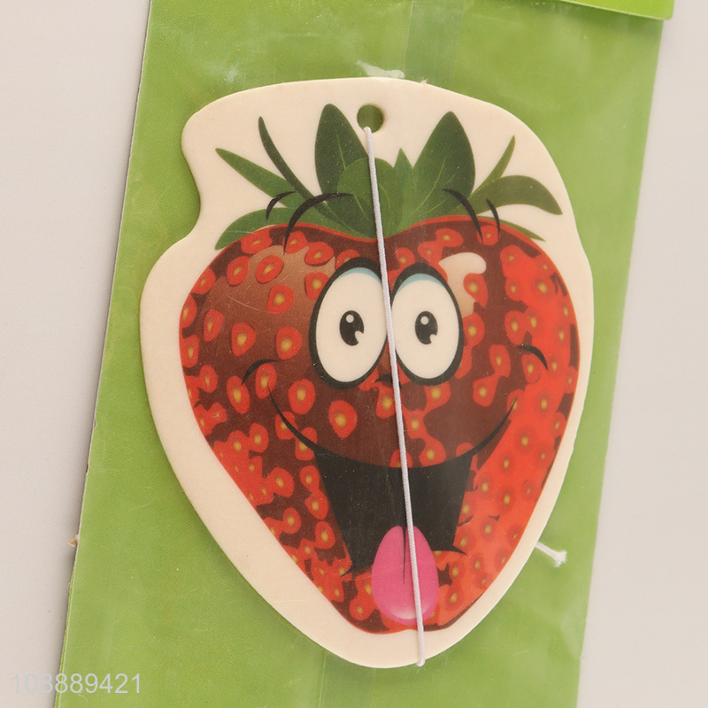 High Quality Strawberry Scented Hanging Paper Car Freshener