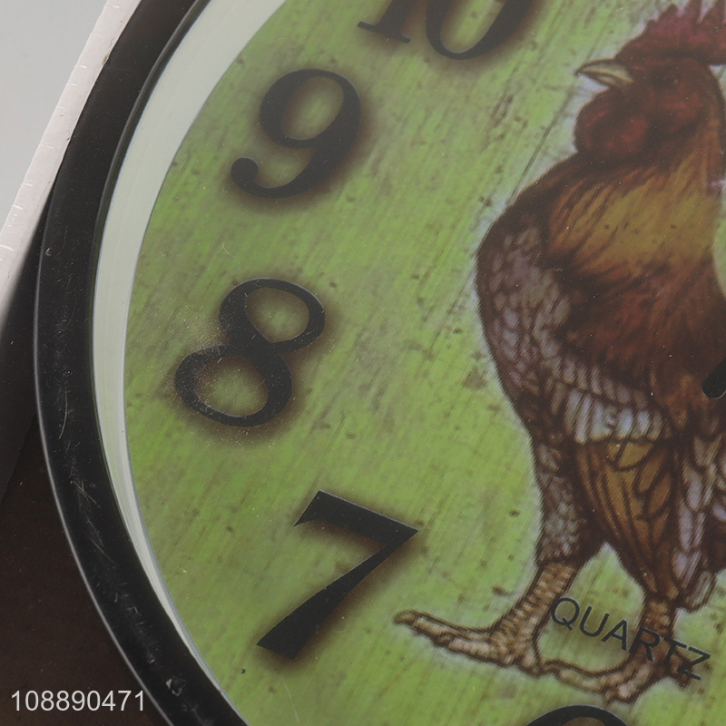 Factory price rooster wall clock battery operated kitchen wall clock