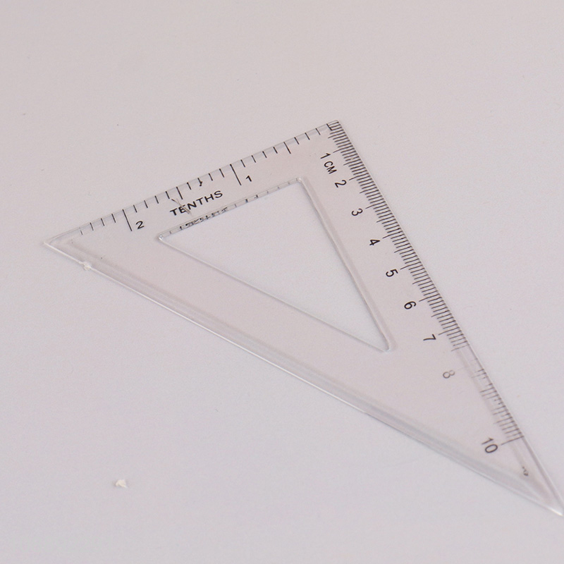 Good quality 4-piece math geometry kit includes 3 rulers & 1 protractor