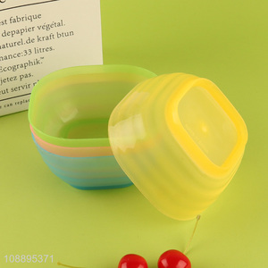 High quality 4pcs/set food grade plastic bowls stackable salad bowls