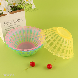 High quality 4pcs fruit baskets hollow plastic storage baskets