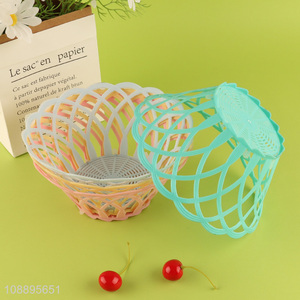 Wholesale 4pcs colorful plastic fruit basket for kitchen counter