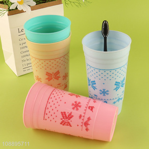 Factory price 4pcs plastic mouthwash cups bathroom toothbrush cups