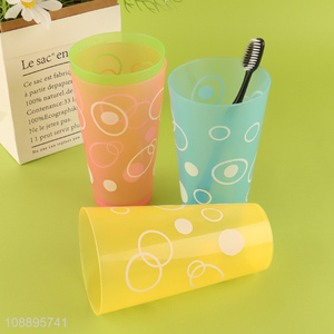 Yiwu market 4pcs plastic drinking cups toothbrush cups for bathroom