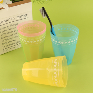 Online wholesale 4pcs colorful plastic cups toothbrush cups for home