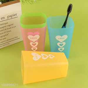 New product 4pcs bathroom cups plastic toothbrush holder tumblers