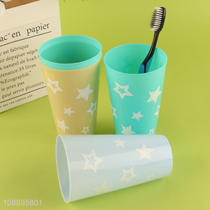 Factory price 4pcs bathroom tumblers colorful plastic drinking cups