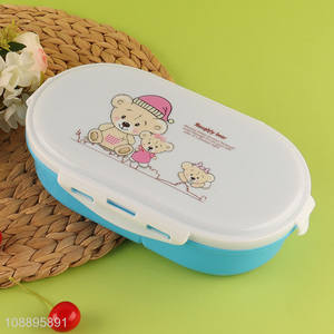 Hot selling 3-compartment bento lunch box with spoon for kids