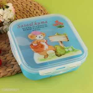 New product 3-compartment leakproof bento lunch box with spoon