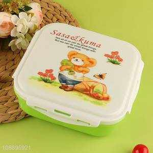 Promotional 3-compartment lunch box meal prep container with spoon