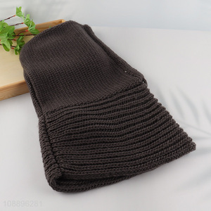 Good quality winter windproof knit hat hooded scarf hat for women