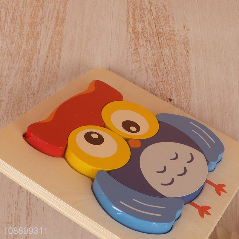 Hot products owl shaped 3d wooden puzzle toys educational toys