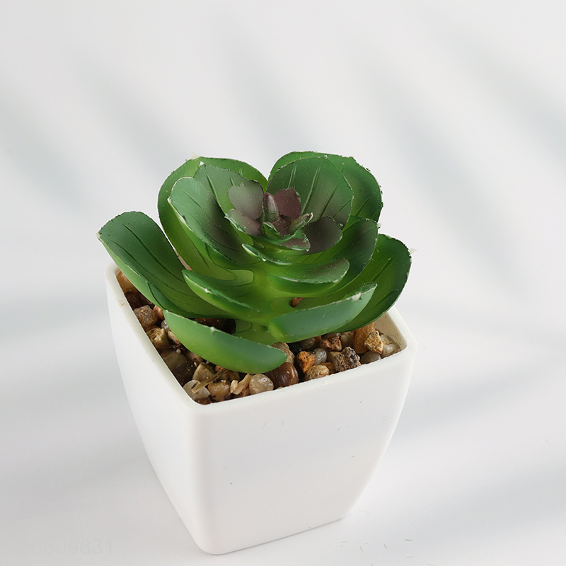 Wholesale artificial potted succulent plants small fake plant for shelf decor