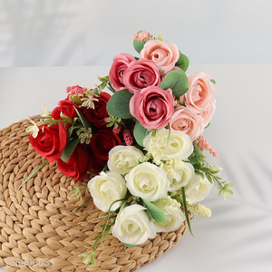 Hot selling realistic artificial rose flowers in pot for home wedding decor