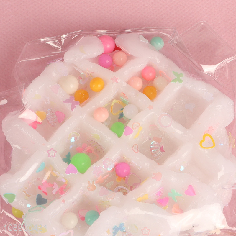 Hot products waffle shaped tpr soft squeeze toy stress relief toy