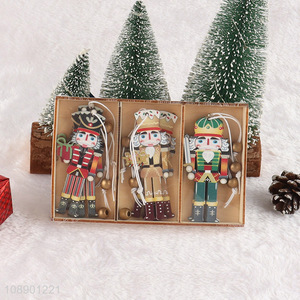 Factory Price Wooden Christmas Nutcracker Figurine Hanging Christmas Ornaments