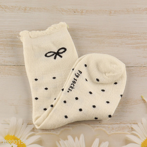China imports trendy comfy bow socks breathable crew socks for women