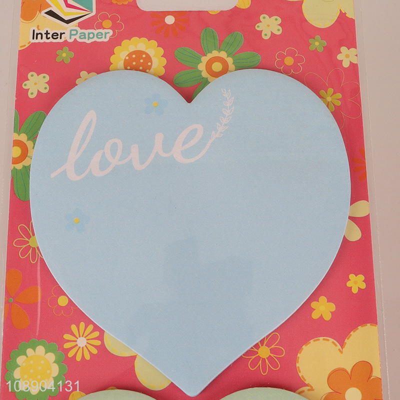 China supplier heart shape self-adhesive sticky note set for sale