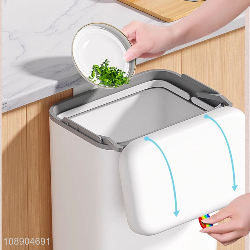 Online wholesale hanging kitchen trash can with lid for countertop