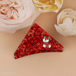 China factory red acrylic girls hair claw clips hair accessories