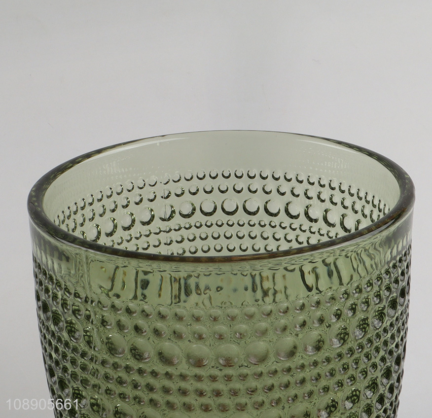 Yiwu market embossed glass unbreakable water cup drinking cup