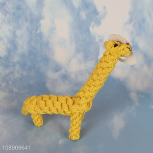 Top selling giraffe shape yellow pet dog chew toy training toy