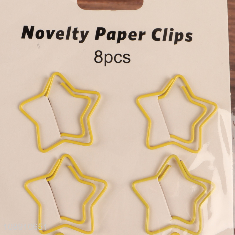 Good quality 8pcs star shape paper clips bookmarks office stationery