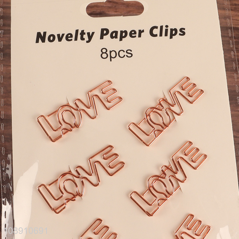 Good sale love letter 8pcs metal clips paper clips wholesale