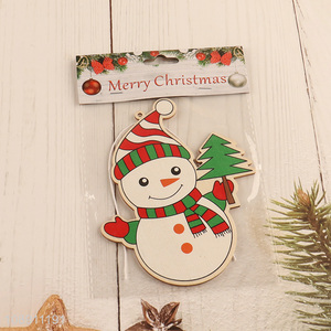 Hot Selling Christmas Wooden Snowman Pendants Holiday Wooden Ornaments