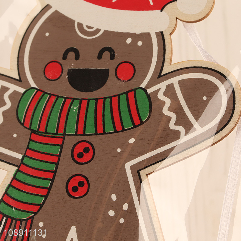 New Arrival Christmas Wooden Gingerbread Man Pendants for Party Decor