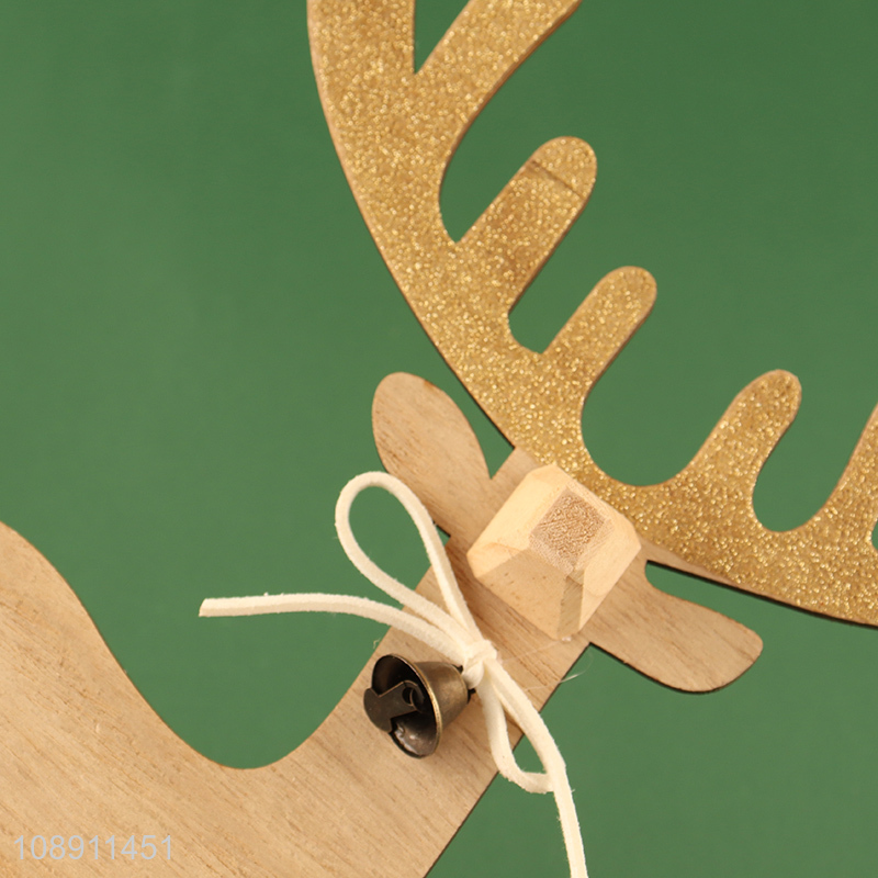 Hot Selling Wooden Christmas Reindeer Ornament Xmas Tabletop Decoration