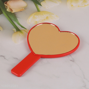 High quality heart shape handheld makeup mirror cosmetic mirror