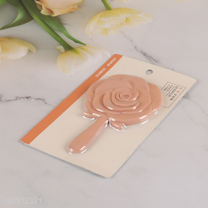 Good selling flower shape handheld makeup <em>mirror</em> <em>cosmetic</em> <em>mirror</em>