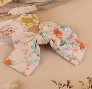 Best selling flower pattern fashionable ladies bow hairpin wholesale