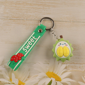 Wholesale 3D Cartoon Durian Silicone Key Chain Bag Pendants