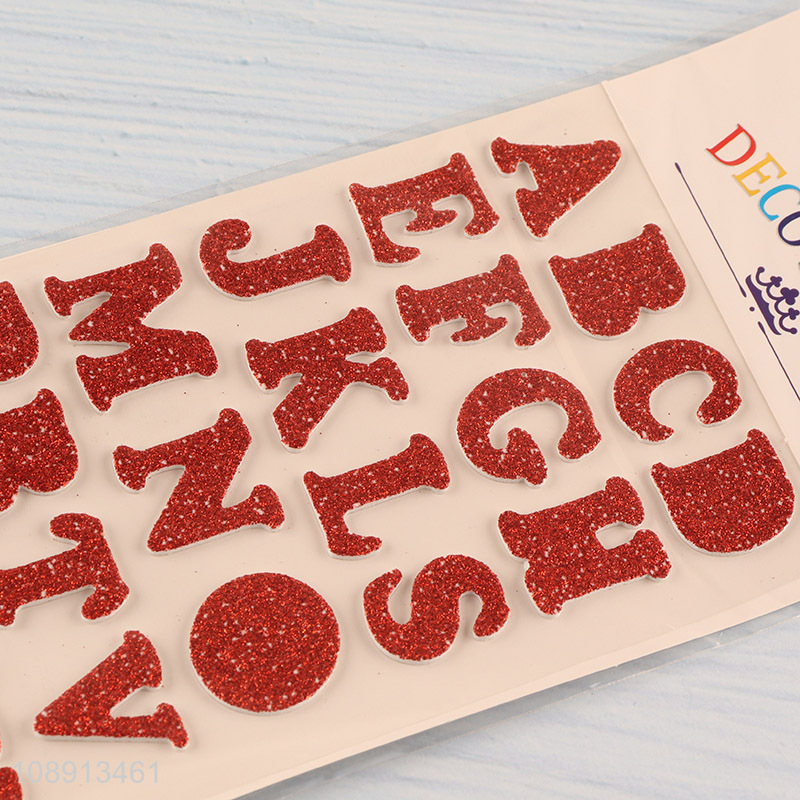 Factory Supply Glitter Foam Alphabet Stickers for Kids