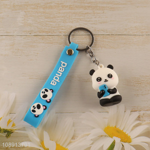 Good Quality Kawaii Panda Keychain Silicone Key Chain for Gift