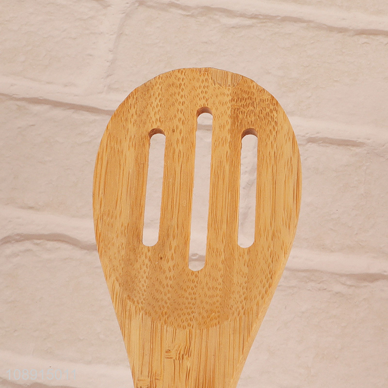 Hot selling bamboo kitchen utensils cooking slotted spatula