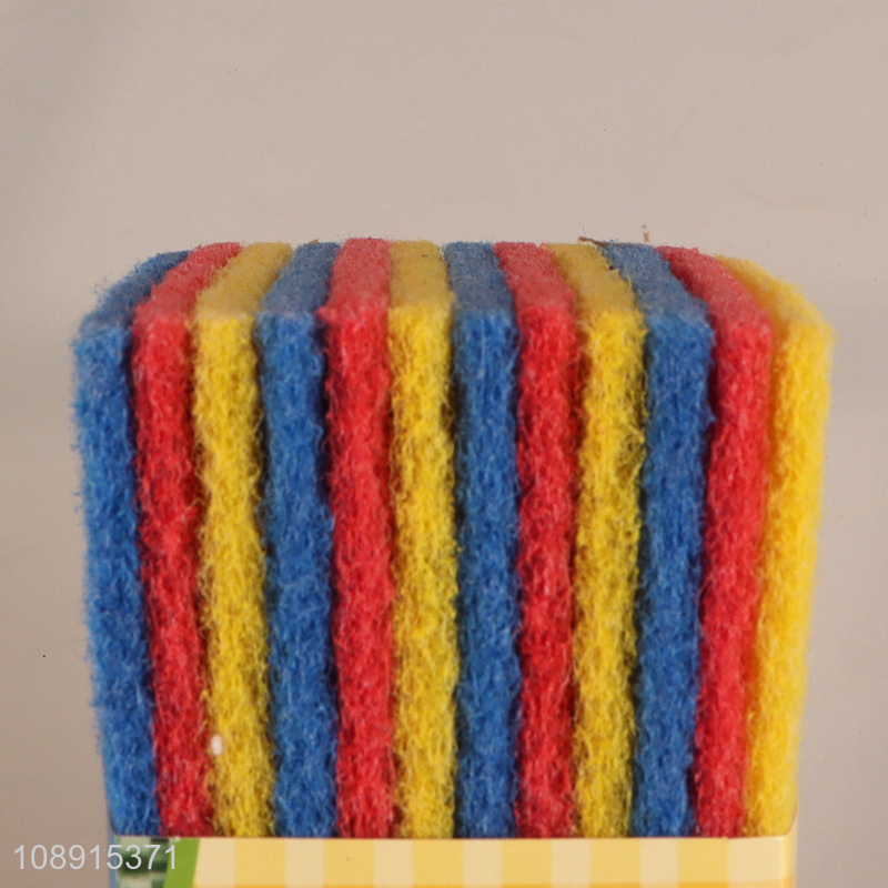 China factory 12pcs multicolor kitchen cleaning scouring pad